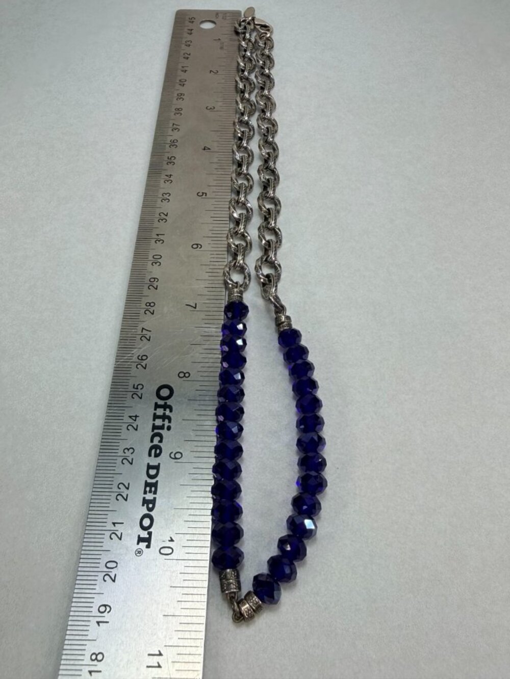 Kirks Folly Blue Faceted Crystal Beaded Necklace Silver Tone Fantasy Jewelry - Picture 3 of 9